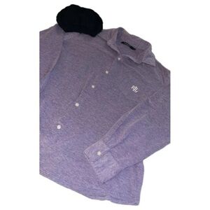 Lauren by Ralph Lauren exclusive Purple Button-Up Shirt and cable knit beanie